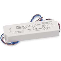Transformador De Corriente 800 5 Fuente de alimentación LED transformador Mean Well LPV-60 de 60 – 12 – Fuente de alimentación conmutada, 12 V/5 A/60 W IP67 LED transformador para iluminación LED