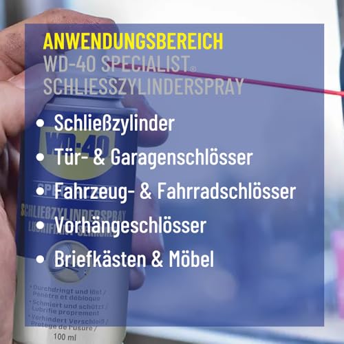 WD-40 Specialist Schließzylinderspray 100ml – Für Türschlösser & Schließzylinder | Löst schwergängige Schlösser… – Ansicht 6