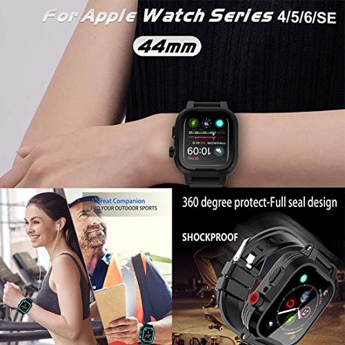 YOGRE Schutzhülle für Apple Watch Serie 6/5/4/SE 44 mm, IP68 wasserdicht,  stoßfest, kratzfest, integrierter Displayschutz, Apple Watch Rundumschutz  (fügen Sie ein Silikonband hinzu) : Amazon.de: Elektronik \u0026 Foto