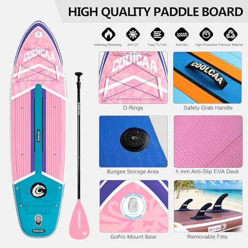 Miniatura 3 de Coolcaa Tabla Paddle Surf Hinchable,Carga Máx. 180 Kg,Con Accesorios Isup,Tabla De Sup Para Jóvenes Y Adultos