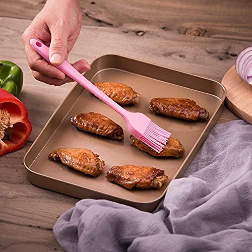 Image of Baskety Food Grade Silicone Rubber Spatula Set Non-Stick Kitchen Utensils for Baking, Cooking & Mixing (Pink)