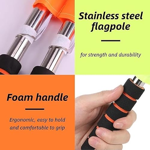 2PCS Soccer Ar Flag, Referee Linesman Flag with Storage Bag for Sports Match Soccer Football Hockey Training, Soccer Accessories Linesman Flags