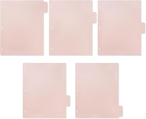 Miniatura 9 de Buqoo Juego de separadores de plástico de 3 anillas, separadores de 5 pestañas, separadores de hojas, separadores de páginas, separadores de índice