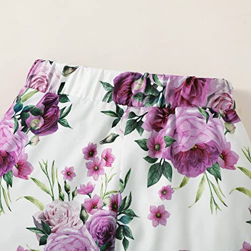 Renotemy Newborn Girl Clothes Outfits Ruffle Short Sleeve Tops + Floral Pants Sets Spring Fall Summer Baby Girl Clothes 3-6 Months #TOP5