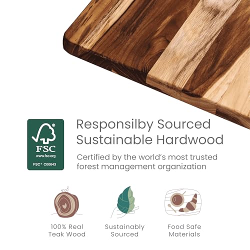 Set de 2 Tablas de Cortar de Madera de Teca miniatura 4