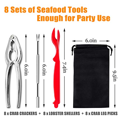 24Pcs Seafood Tools, Crab Crackers Nut Cracker Forks Set, Opener Shellfish Lobster Leg Sheller Knife Kitchen Accessories #TOP6