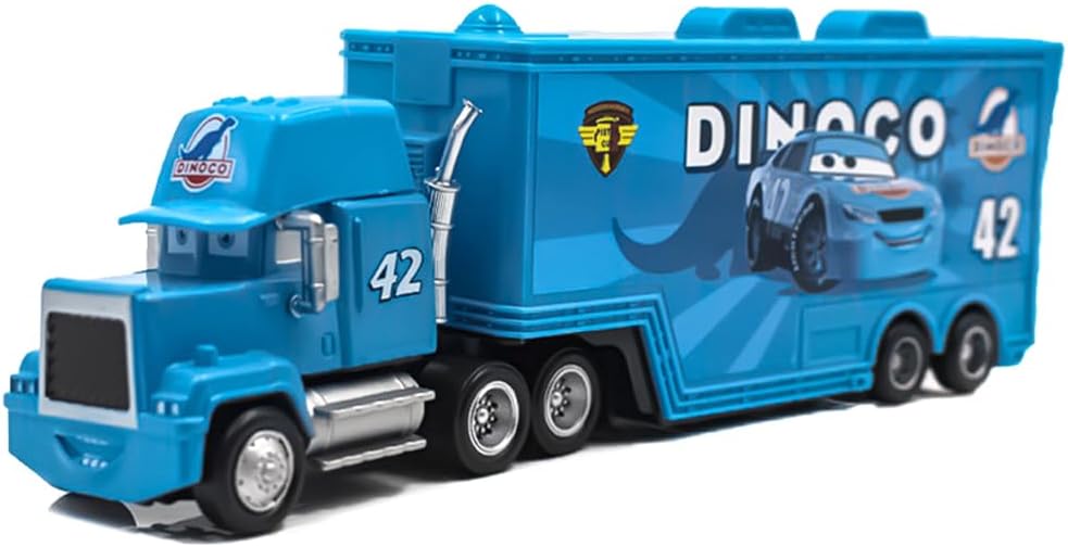 Ksopsdey Toy Cars Transporter Truck Container Truck Lightning Hauler Transport Racer Transporter Model Toys Car Vehicle Car Model Collectible Toy Gift for Kids(Blue)