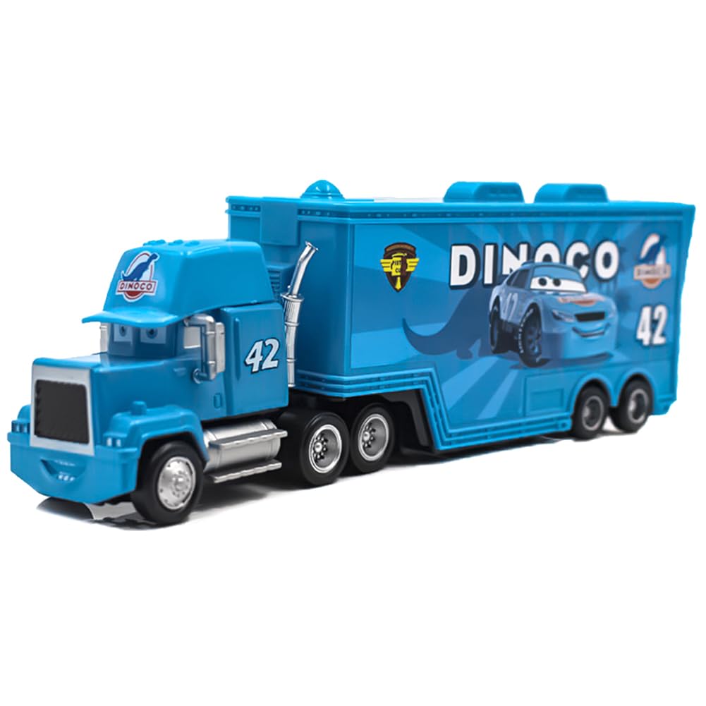 Ksopsdey Toy Cars Transporter Truck Container Truck Lightning Hauler Transport Racer Transporter Model Toys Car Vehicle Car Model Collectible Toy Gift for Kids(Blue)