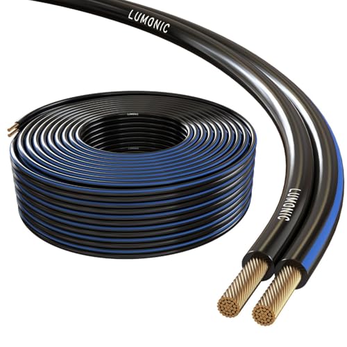 Câble pour enceintes hi-fi Lumonic 50m pour home cinéma noir