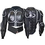 German Wear Protektorenjacke Damen & Herren für Motorrad Motocross ATV Skatebording Quad Scooter MTB Enduro Reiten Protektoren - Atmungaktiv 2in1 Jacke mit abnehmbar Rückenprotektor - Schwarz - M
