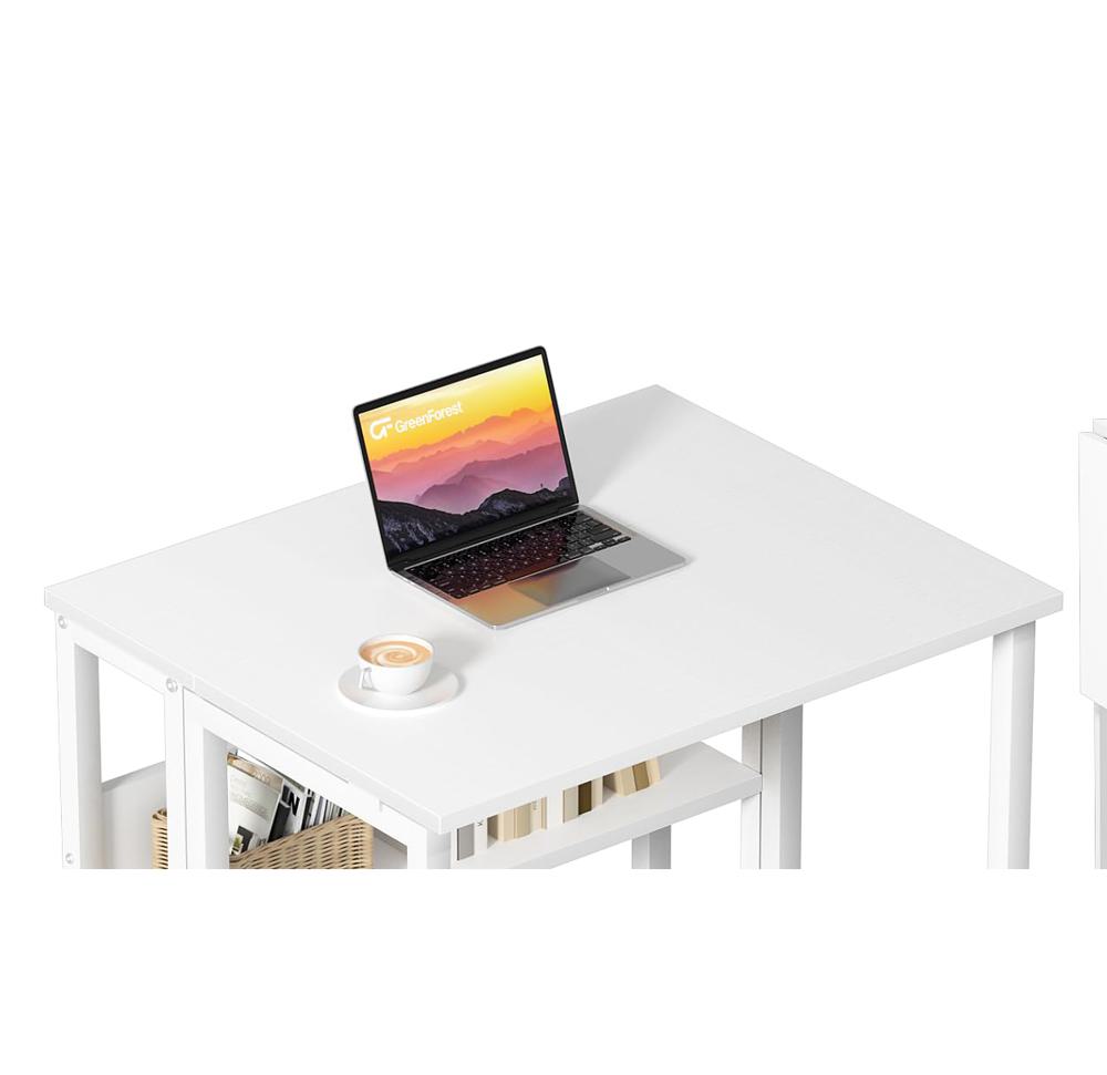 Amazon.com: GreenForest Folding Desk with Wheels and Storage Shelf