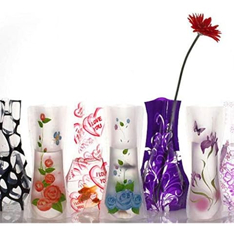 TOSSPER 3pcs Portable Foldable Plastic Vases Cover