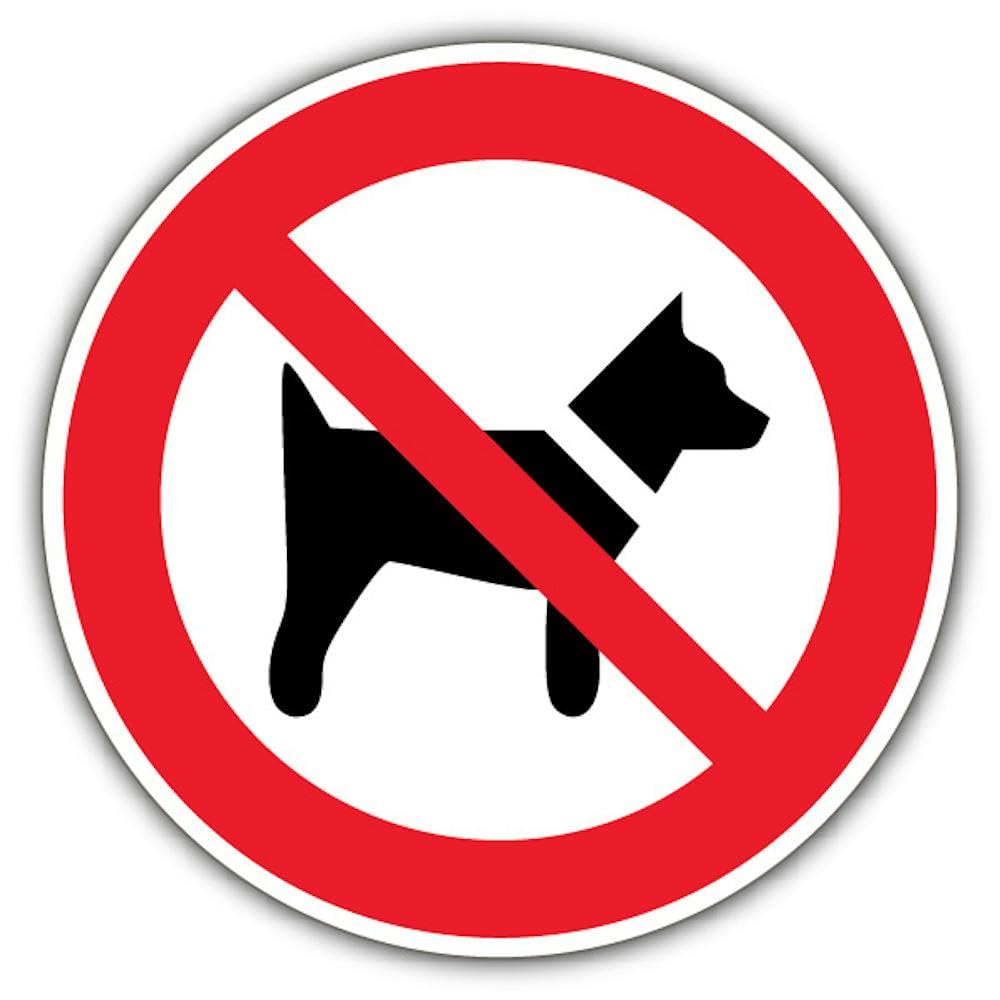 V Safety No Dogs Allowed - Circle Safety Sign - 450 x 450 mm - 2mm Rigid Plastic