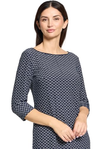 Betty Barclay Damen Etuikleid mit 3/4 Arm 46, Dunkelblau/Weiß