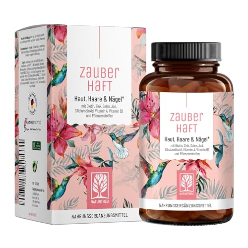 Haar Vitamine - 450mg Silizium hochdosiert & Biotin Zink Selen für Haare - Kieselsäure aus Bambus, Kupfer, Iod, Brennessel und B-Vitamine - 120 Haar Vitamin Kapseln - Vegan aus Deutschland