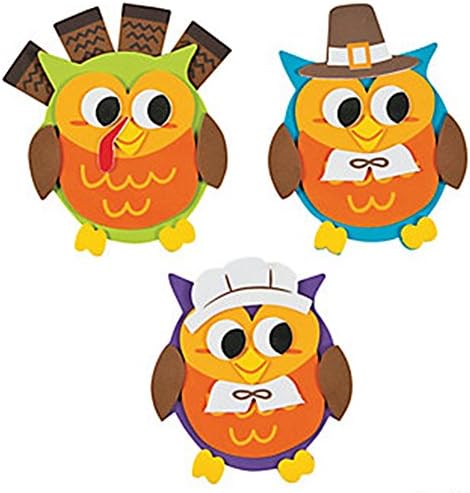 Owl Thanksgiving Magnet Foam Craft Kit for kids-makes 12