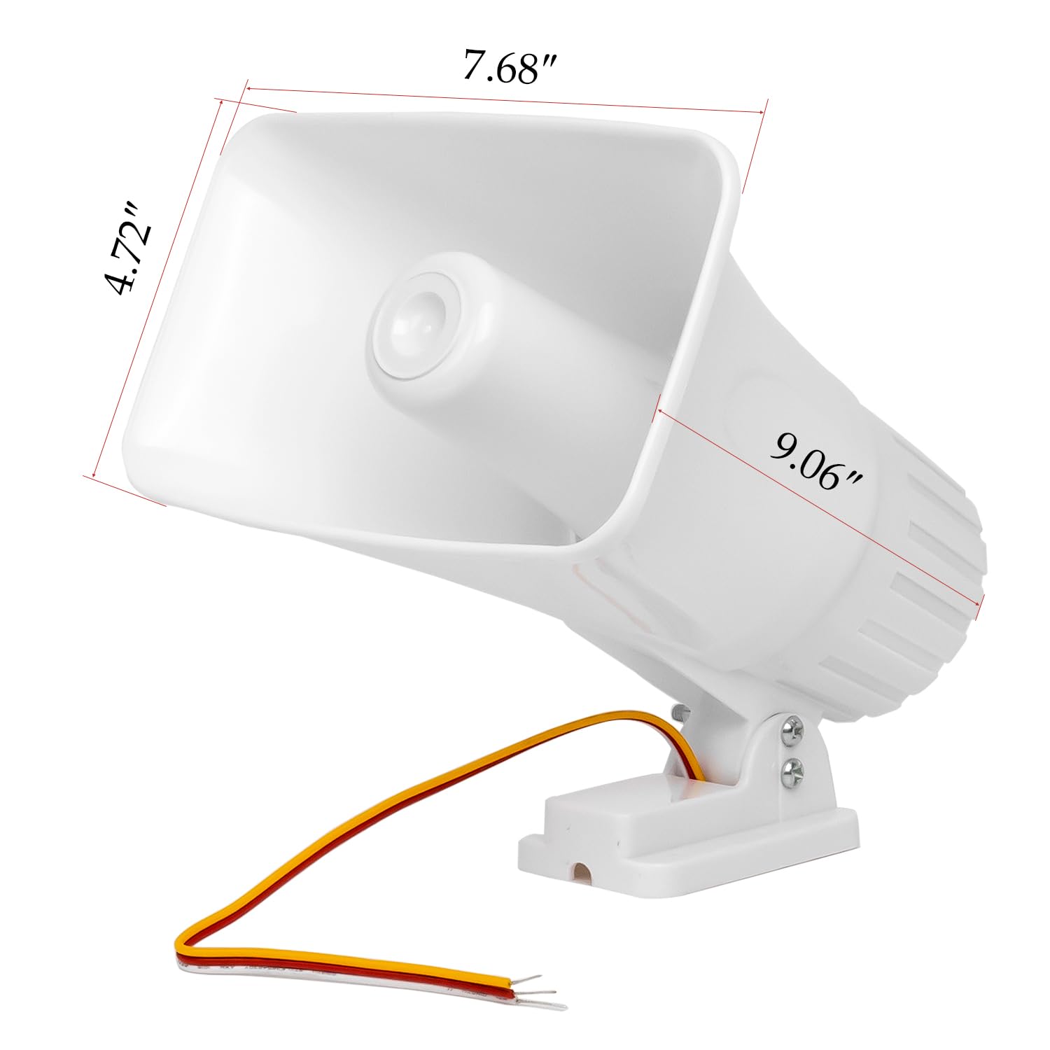 Alarma de sirena, altavoz de sirena para exteriores con 150 decibelios altos, bocinas de seguridad y sirenas, sistema de alarma de 12 V con ángulos ajustables para aumentar los sonidos, sirena de
