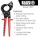 Klein Tools 63060 Cable Cutters, Ratcheting Heavy Duty Cutters for Up to 750 MCM, Great for Cable Preparation