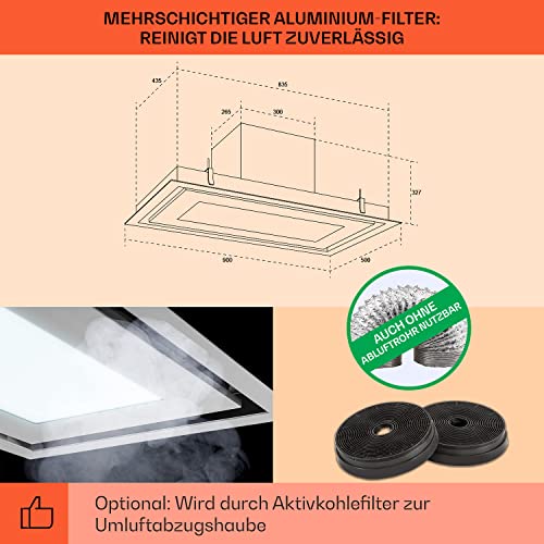 Dunstabzugshaube 90 cm Klarstein Remy Brilliant Edition Inselhaube