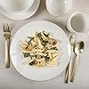 Gibson Home Ogalla 30 Piece Plates, Bowls, Mugs Dinnerware Set - Service for 6 - White Porcelain W/Gold Band
