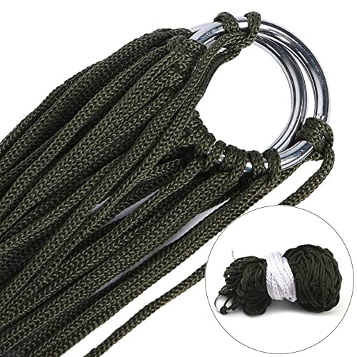 Mesh Rope Hammocks For Outside - Sleeping Hammock Nylon Camping - Hammock Large Weight Limit Swing Mesh Hammock - Large Hammocks For Outside Nylon Hammocks Dark Green #TOP4