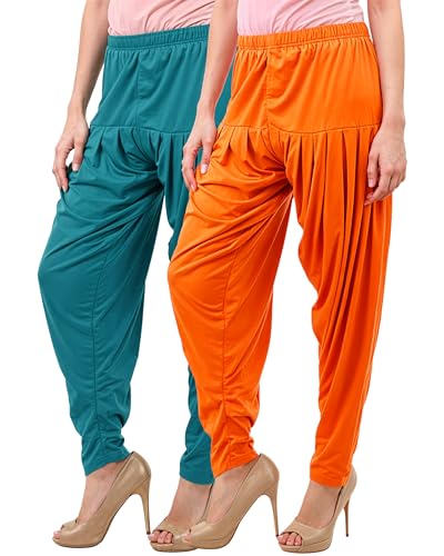 Image of Buy That Trendz Womens Patiala Pants Combo Pack of 2 Viscose Dhoti Patiyala Salwar Harem Bottoms Pants