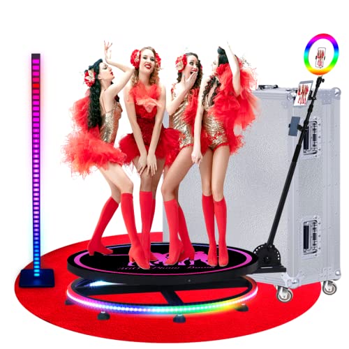 ZANOGI 360 Photo Booth Machine with Flight Case & Red Carpet for Parties,360 Slow Motion Camera Booth with Custom Magnetic Logo & Deluxe Suit,Control by APP or Remote,Flight Case(39.6 in) by ZANOGI - Used condition - US$842.28