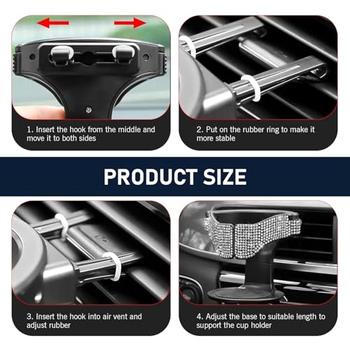 Portavasos ajustable para aire acondicionado de auto miniatura 6