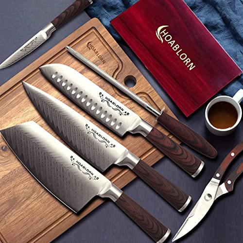 Knife Set for Kitchen German Stainless Steel Knife Block Set
