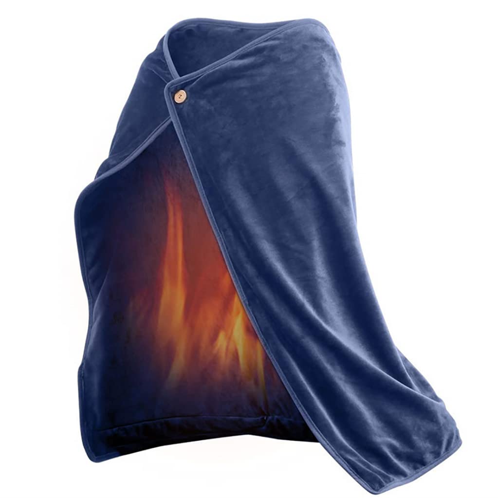 Manta eléctrica de calefacción USB, almohadilla de calefacción de invierno, manta eléctrica de calentamiento, rodillera cálida para el hogar, para coche, oficina, hogar, camping, ancianos (blue )