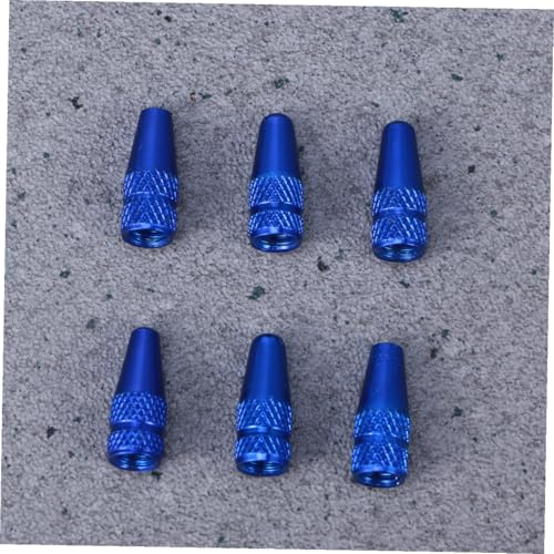 6 unidades de tapones azules para válvulas de llantas de bicicleta en aleación de aluminio, tapas selladoras contra polvo y agua, fáciles de instalar, para bicicletas de carretera y montaña miniatura 6