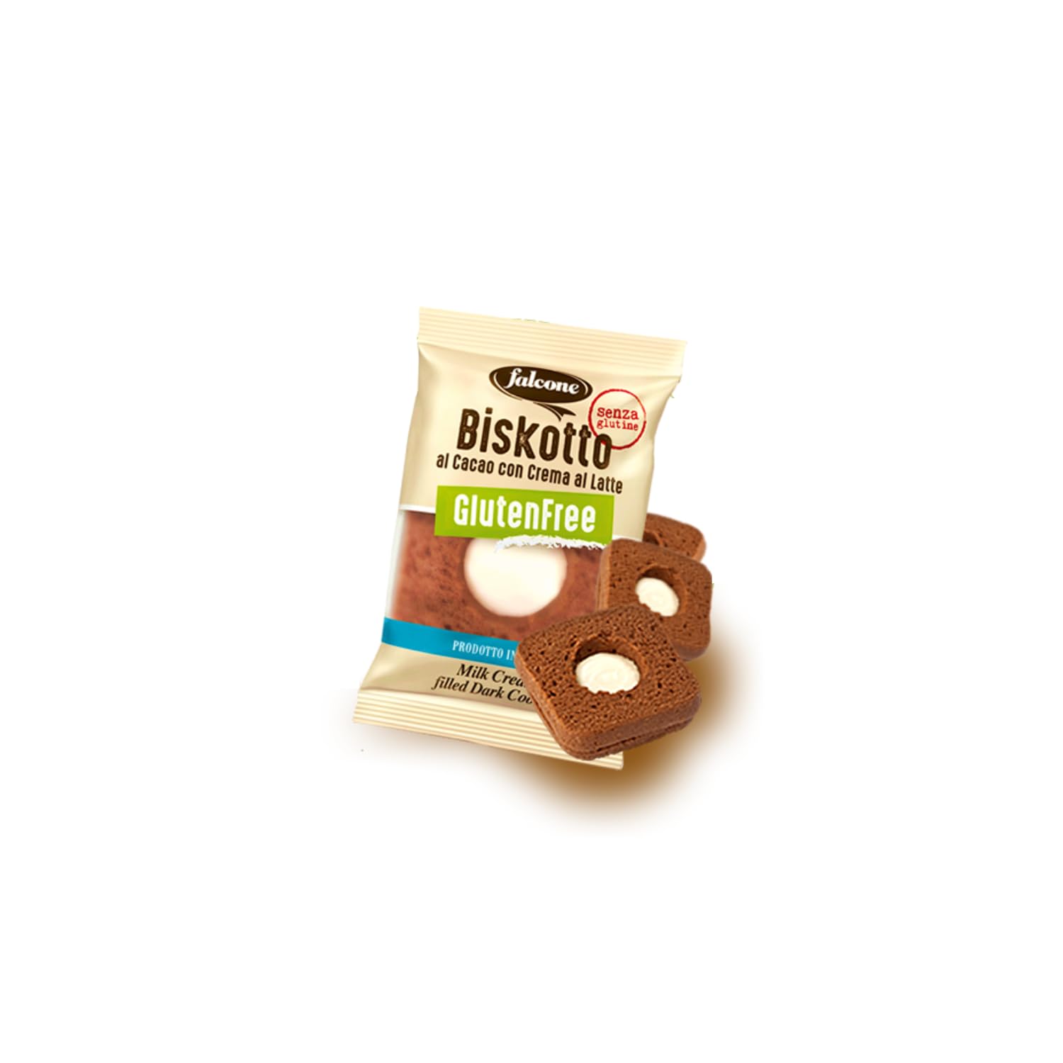 Falcone® | Biskotto® | Cofanetto di Biscotti Senza Glutine Assortiti | 24 Biscotti Gusti Cacao, Crema Latte, Ciliegia, Albicocca Senza Glutine - 1320 Gr