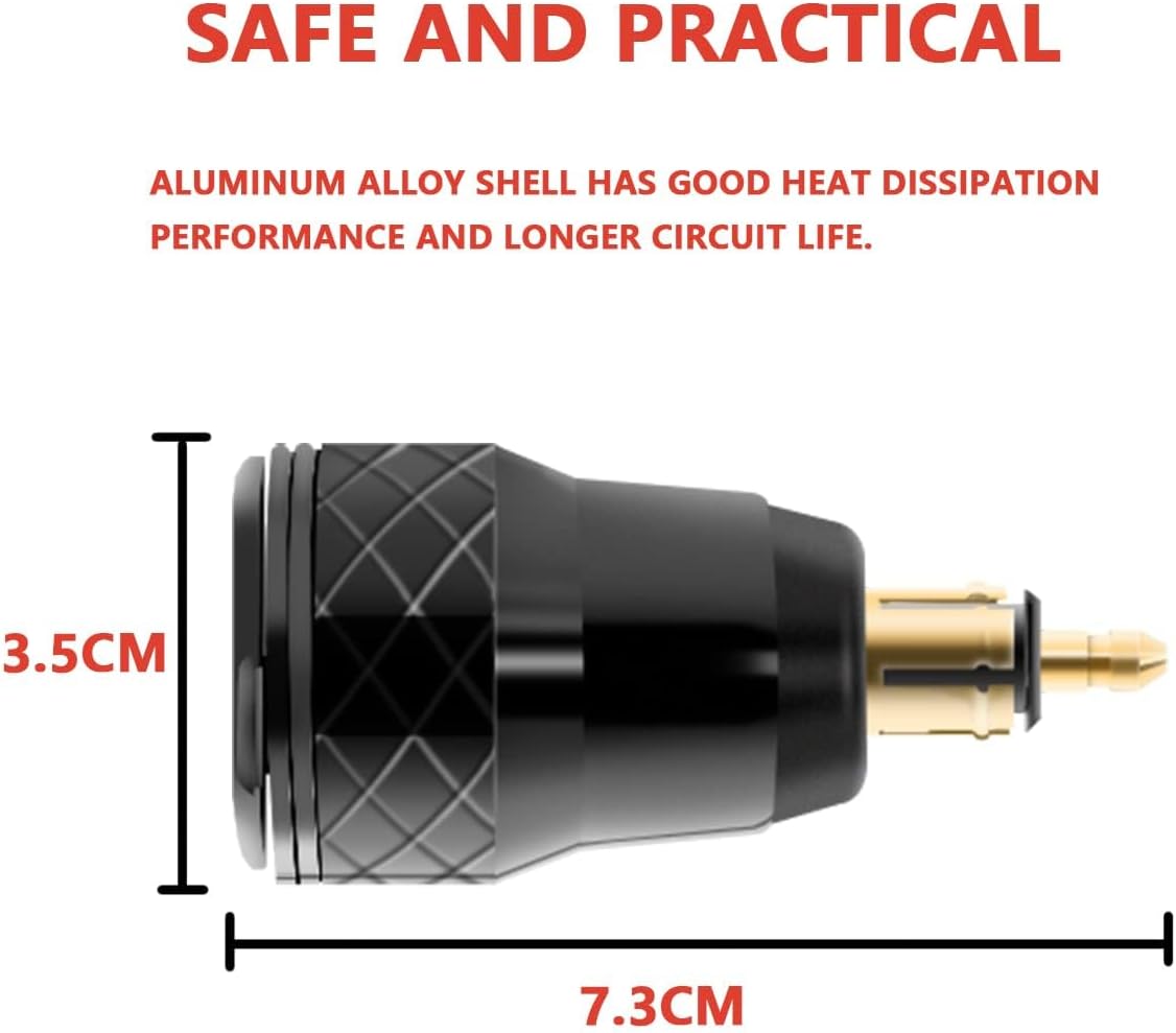 Motorcycle Power Adapter USB C 30W PD3.0 Aluminum Alloy Quick Charge Aluminum Voltmeter for 12V-24V Motorcycle and More Style Motorcycles - Image 6