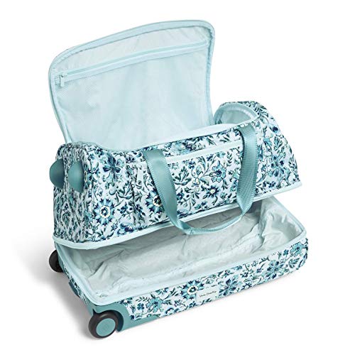 Vera Bradley Women's Recycled Lighten Up ReActive Foldable Duffel Rolling Suitcase, Cloud Floral, One Size