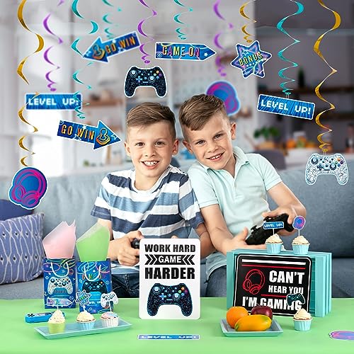 Wernnsai WR-GAME HANGING SWIRL-C001-US Video Game Hanging Swirls - 21 Pcs Video Game Party Decorations For Kids Boys Gamer Birthday Party Ceiling Window Door Decors Hanging Whirls Streamers For Gaming Night Party Supplies thumb #6