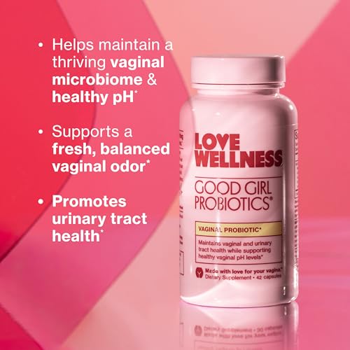 Image of Love Wellness Good Girl Probiotics | Women's Vaginal Health & pH Balance Supplement | 9-Strain Probiotic for Urinary Tract, Yeast, Odor, & Immune Support | Gluten-Free (42-Day Supply)