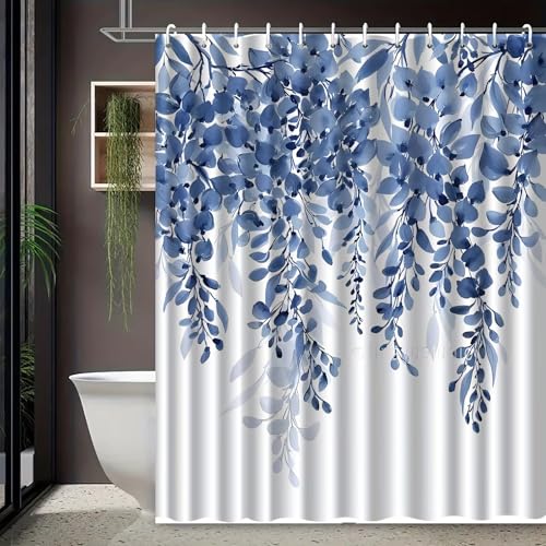 Rideau de douche fleurs imprimées en polyester imperméable lavable en machine, 150 x 210 cm - 5