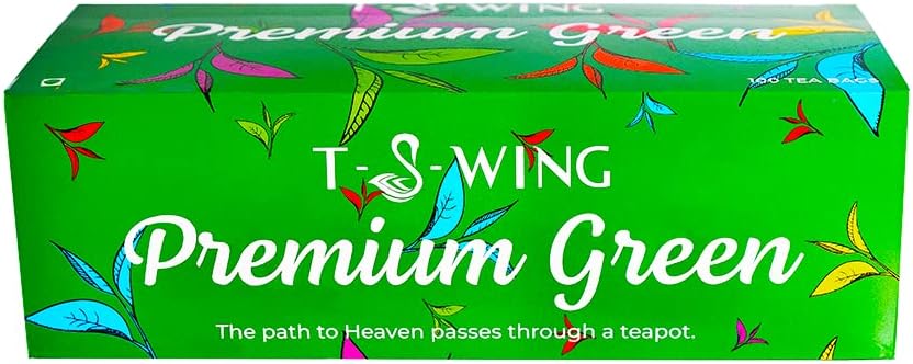 T-S-WING Premium Green Tea|100 Tea Bags|Zero Calories, Less Bitter, All Natural Flavour And Rich In Antioxidants - 0.3 Kg