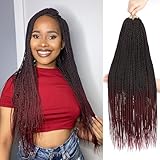 Senegalese Twist Crochet Hair for Women Pre Looped Crochet Hair Red Mini Twist Crochet Braids 18 Inch Small Braids with Natural Ends 8 Packs 240 Strands Tbug