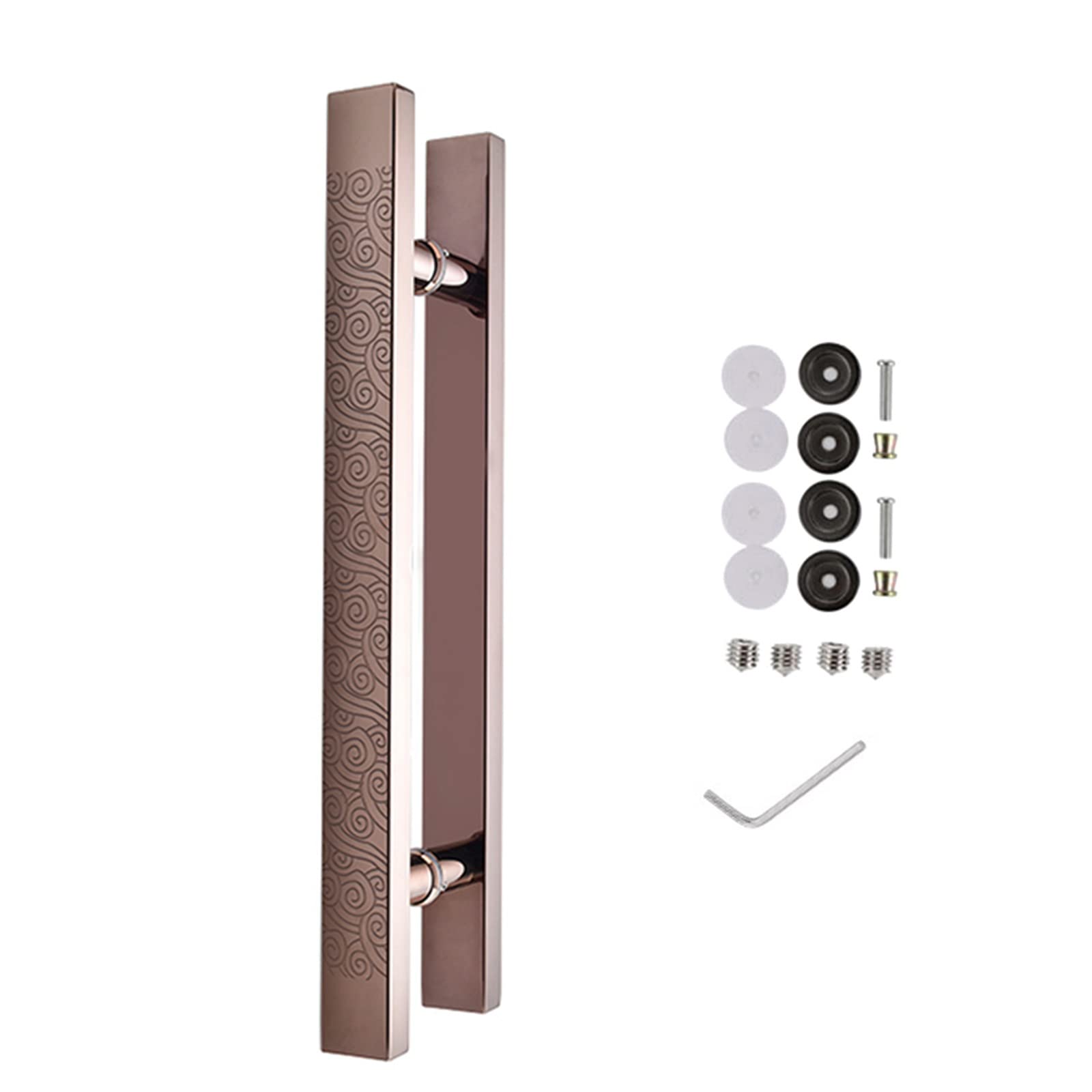 CWCQGH Door Handle Modern Push Pull Bar Handle, Chinese Style Door Handle Double-Sided, Sliding Barn Door Pull Bar Handle with Complete Kit, Stainless Steel Glass Entry Door Han,A-L 120cm/47.2 inch