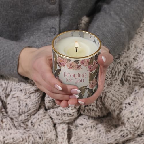 Image of Christian Art Gifts Praying for You Scented Candle: Soy Wax, Bible Verse