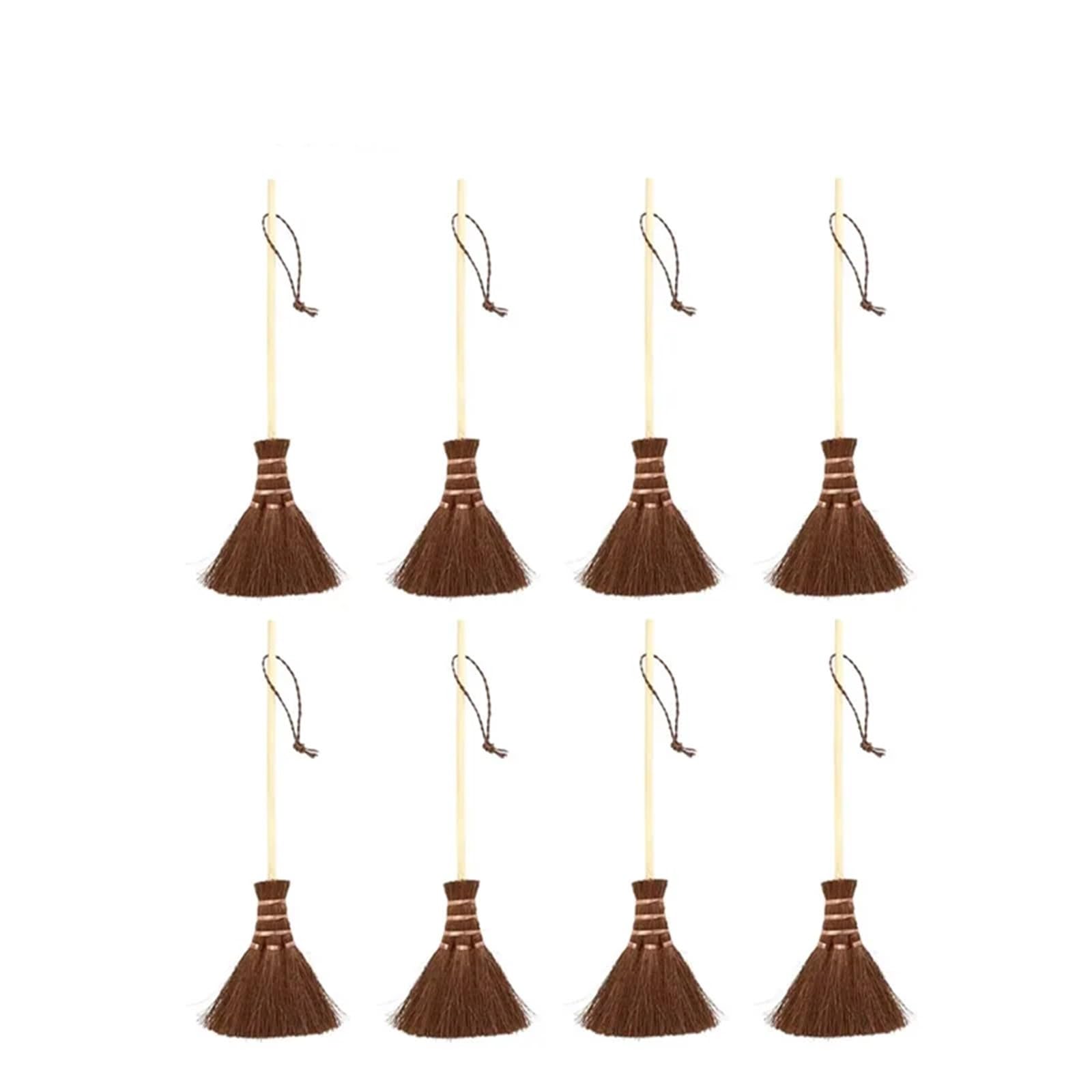 Palm Broom 1-10PCS Mini Soft Hair Brooms Wood Floor Sweeping Straw Braided Keyboard Brush Witch
