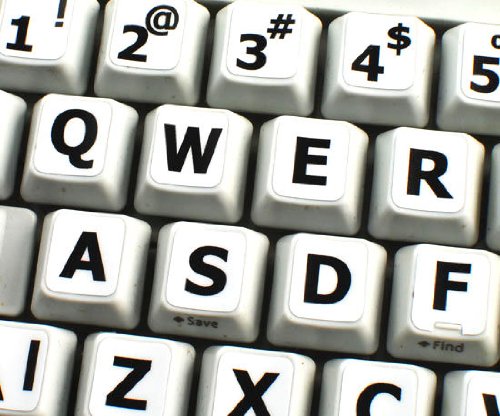 English Us Large Lettering (Upper Case) Non-Transparent Keyboard Labels Black, Grey, White Or Yellow Background For Desktop, Laptop And Notebook (White Background) #TOP2