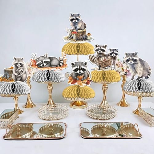 Centros de mesa de mapache estables: 8 adornos de cumpleaños 3