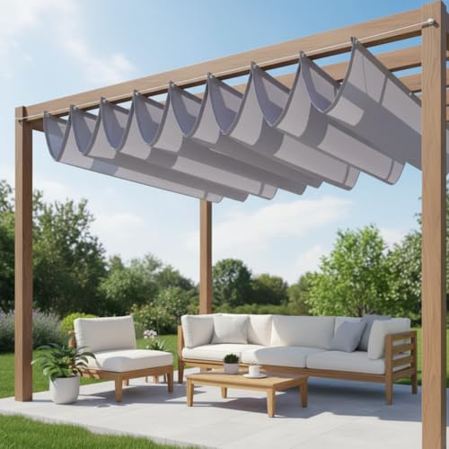 Pare-soleil rétractable 1x4m gris clair pour balcon et terrasse - 5