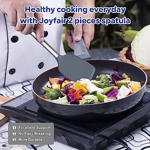 Joyfair Silicone Spatula, Stainless Steel Spatula Pack of 2 - Image 4