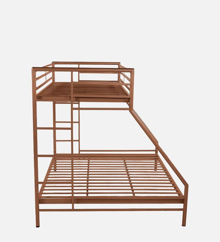 Image of Twin Over Twin Metal Bunk Bed | Bunk Bed Without Storage for Kids & Adult | Double Decker Cot for Kids Room | Space-Saving | Metal Bunker Cot (Mattress Included) (Ivory)