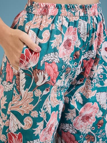 Image of Bee M Pee Designer Stylish Cotton Blend Floral Print Kurta Pant Co ord Cord Suit Set for Women