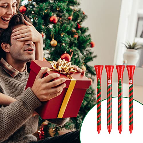 Zalord Marry Christmas Golf Tees 3 1/4 Inch Unbreakable Pack Of 60 Long Christmas Golf Tees Wood Reduce Side Spin And Friction (Christmas) #TOP6