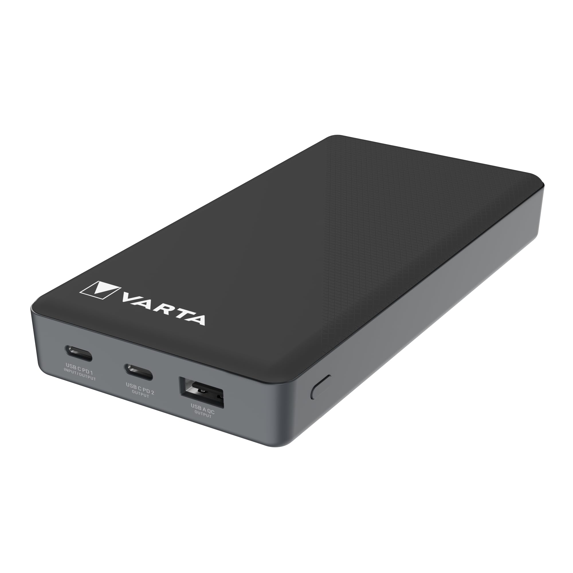 VARTA Power Bank 20000mAh, Powerbank Power on Demand z 3 portami (1x USB A, 2x USB C), kompatybilna z tabletami i smartfonami, w ekologicznym opakowaniu